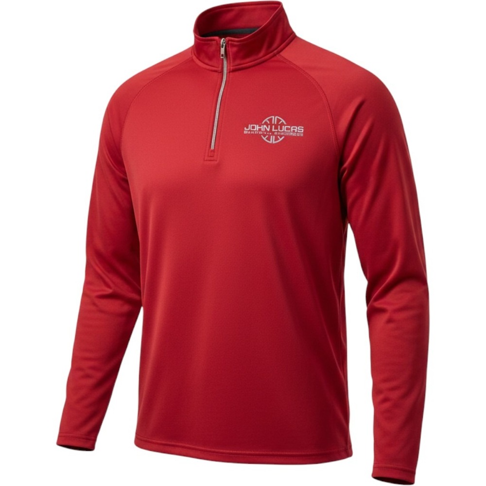 BAW Mens XL Red John Lucas Basketball Resources 1/4 Zip Pullover Athletic Shirt
